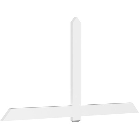 Ekena Millwork Eugene Architectural Grade PVC Gable Bracket, 108"W x 54"H x 2"D x 6"F, 12/12 Pitch GBP108X54X0206EUG00